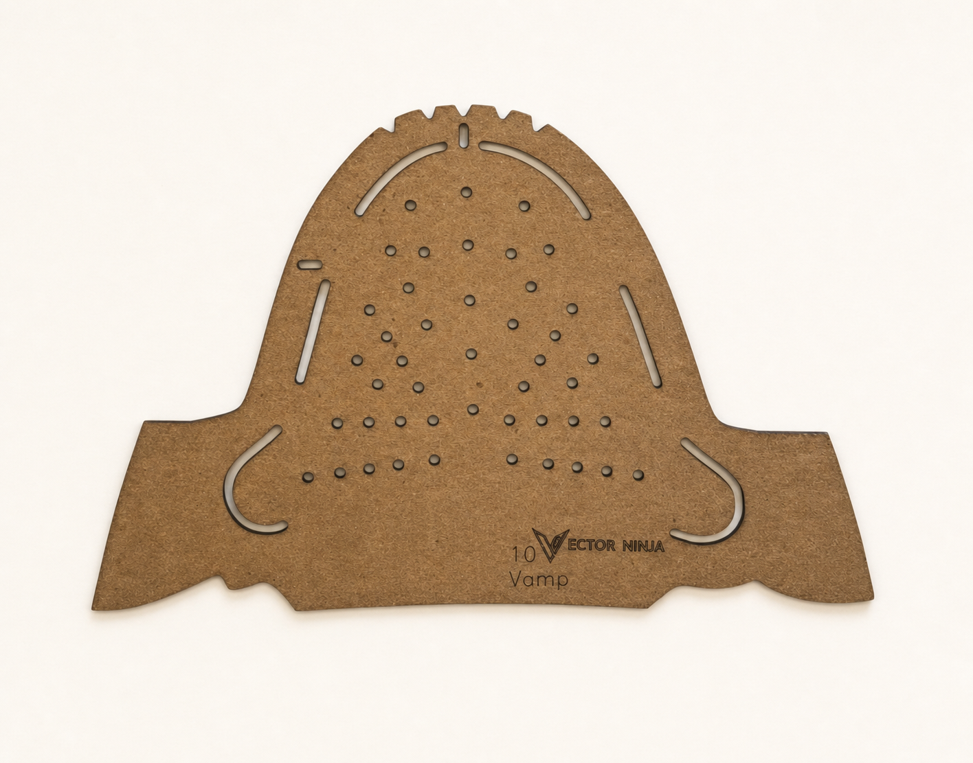 AJ 1 High TS template component with registration marks, cut marks, printed guide marks, and chipboard texture