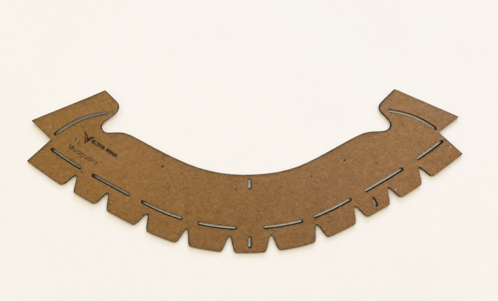 AJ 1 Low TS template component with registration marks, cut marks, printed guide marks, and chipboard texture